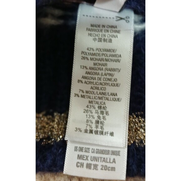 Juicy Couture Beanie Hat NWT Fair Isle Y2K Mohair Angora Blend Logo Charm OS - Picture 8 of 8